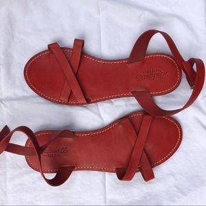 Madewell Red Leather Sandals